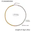 Xinyixinxin Cadena Retorcida Engrosada de Acero Inoxidable Estilo Europeo y Americano Collar Electrochapado Bicolor Diseño de Moda Joyería Unisex