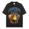 Playera Estampada de Cuello Redondo Kobe Transfronteriza, Lavada Americana Vintage Holgada Peso Pesado Manga Corta, Moderna y Versátil