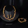 Set de Joyería Boho con Piedras Irregulares para Mujer, Collar, Pulsera y Aretes de Cristales y Piedras Naturales