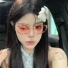 Gafas de Sol Redondas Estilo Hong Kong 2025 Nuevas Rosadas Degradadas para Mujer con Rostros Pequeños, Gafas de Sol de Moda con Forma Cóncava para Fotos, Protección UV