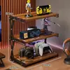 Soporte elevador para ordenador de escritorio, base elevadora para monitor, estante de almacenamiento multicapa, soporte para mando y auriculares para sala de juegos