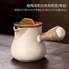 Panela Vermelha Popular Panela Assada Chaleira para Chá de Leite Panela de Cozinha Chinesa Resistente a Altas Temperaturas Panela com Alça Lateral Conjunto Doméstico Interno para Chá de Leite Assado na Madeira