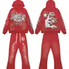 Marca de Tendencia Estrella del Infierno Transfronteriza Traje de Sudadera con Capucha para Hombre Suelto para Mujer Lavado y Desgastado Nfc Retro Americano High Street