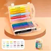 Marcador Snier Doble Punta Base Aceite Recargable Impermeable Secado Rápido 12/24 Colores Bolígrafo Dibujo Artístico Estudiante Transfronterizo
