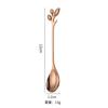 Colher criativa de aço inoxidável em formato de folha Atacado Colher de café de aço inoxidável Colher de casamento Garfo de frutas Colher de caneca
