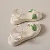 Sandalias de Suela Gruesa para Mujer, Nuevas Populares Verano 2026 Estilo Hada Ligero con Lazo Suela Suave Zapatos de Playa con Sensación de Caminar sobre las Nubes para Estudiantes