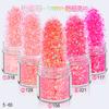 Juego de 12 lentejuelas con purpurina y polvo láser degradado para decoración de uñas con diseño de explosiones transfronterizas en color rosa