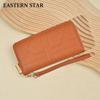 Nueva cartera de mujer color sólido simple superficie suave bolso de mano con una sola cremallera gran capacidad bolsa para teléfono móvil monedero multifuncional