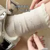 Calcetines Blancos de Encaje de Burbujas, Estilo Delgado con Moño, Calcetines de Malla Transpirable hasta la Pantorrilla, Calcetines Holgados Estilo Miu Estilo Universitario