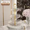 Bandeja de Doces e Frutas Secas para Sala de Estar, Uso Doméstico, Prato de Frutas Multicamadas de Luxo Leve, Bandeja de Frutas para Mesa de Centro, Petiscos para Recepção, Peça de Exposição de Sobremesas