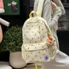 Mochila Escolar INS Japonesa Fofa de Bolinhas para Meninas, Estilo Academia, Mochila Simples e Versátil, Alta Aparência, Mochila Casual para Viagem