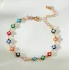 Joyería Transfronteriza Europea y Americana, Conjunto de Collar con Borlas del Ojo del Diablo Colorido de Moda y de Alta Gama, Joyería Creativa para Manos con Forma de Corazón