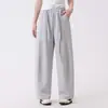 Pantalones Largos Elásticos de Cintura para Mujer de Primavera y Otoño, Pantalones Casuales Sueltos con Cordón Exterior, Corte Relajado, Pantalones de Pierna Ancha Curvos