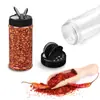 Garrafa de Tempero para Cozinha Pote de Plástico para Especiarias Transparente Farinha de Pimenta Glutamato Monossódico Cominho Engarrafamento Selado Tempero Armazenamento de Quantidade Controlada