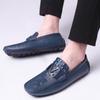Mocasines de Piel para Hombre con Estampado de Cocodrilo, Tendencia Primavera-Verano, para Conducir, Zapatos Casuales de Cuero