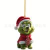 Nuevo 2024 Grinch de Pelo Verde Acrílico Plano Colgante de Decoración Navideña Decoración de Árbol de Navidad