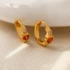 Aretes originales de nicho estilo retro de Hong Kong, encantadores con hebilla para la oreja, moda de lujo ligero, aretes de circonita, personalidad, temperamento, nuevos aretes 2076