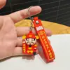 Llavero de Dibujo Animado Dios de la Riqueza Estilo Chino Muñeco Dios de la Riqueza Colgante para Bolso Llavero de Coche Festival de Primavera Día de Año Nuevo Pequeño Regalo