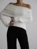 Suéter Personalizado de Fábrica para Mujer Otoño Invierno Estilo Europeo Americano Manga Larga Tejido Capa Base Un Hombro Sexy Ajustado Off-the-Shoulder