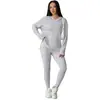 Conjunto de Roupa de Yoga Tricot Canelado Transfronteiriço Outono e Inverno Estilo Simples Preguiçoso Conjunto da Moda Top de Moletom de Manga Comprida