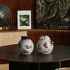 Firestone Lata de Té Ocho Caballos Rojos Tarro Sellado de Cerámica Estilo Japonés Mini Pequeño Contenedor de Té Esmaltado en Ceniza Portátil Viaje