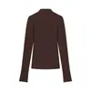 Camiseta de Manga Larga con Diseño Simple Estilo Coreano Color Sólido Base de Felpa Invierno/Otoño Adelgazante Versátil Hombro Normal Top ins