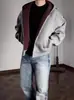 Sudadera con Capucha Corta de Capa de Aire Oclin para Hombre y Mujer Primavera y Otoño Pesada Holgada Rojo Imperial Chaqueta Cardigan Interior