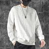 Suéter de hombre de primavera y otoño, cuello redondo, manga larga, marca de moda, camisa interior de primavera y otoño, negro, gris y blanco