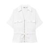 Estilo Europeu e Americano Comércio Exterior Roupas Femininas Transfronteiriço Popular Estilo Safari Camisa de Crepe + Calça de Crepe Wide-Leg