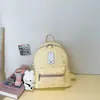 Mochila estilo coreano com estampa de coelho e estrela de bolinhas para estudantes, bolsa escolar de grande capacidade, mochila fofa e estilosa para meninas