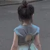 Conjunto de Saia de Bolo com Top de Manga Curta Verão para Bebê Menina 2026 Novo Estilo Ins Costas Nuas Super Personalidade Tendência