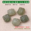 Cuentas sueltas de jade hetiano natural, accesorios de bricolaje, agua clara, cerradura de bendición verde, hebilla de seguridad, colgante de loto, pulsera, collar, cuentas al por mayor