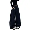 Calça jeans lisa de outono para meninas, novo estilo 2026, calça larga solta para crianças mais velhas, calça longa simples estilo coreano