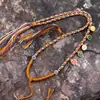 Colar do Deus da Riqueza de Cinco Vias de Xizang Cordão de Fio de Algodão Esfregado à Mão Corda de Colar Tecida à Mão Pingente de Thangka Cordão Pingente de Marca Buda Cordão