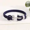 Pulsera de Cuerda Ajustable Tejida a Mano Estilo Milán con Ancla Nueva de Acero Inoxidable Transfronteriza Europea y Americana Pulsera de Cuerda para Mano Ajustable Pulsera de Joyería para Hombres y Mujeres