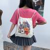 Bolsa de Lona para Mujer 2026 Modelo Nuevo Bolsa de Cuerda Multiusos Bolsa de Lona de Gran Capacidad Mochila Bolsa de Tela Linda Simple Venta al por Mayor