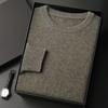 Suéter de Cachemira Grueso de 7 Agujas para Otoño e Invierno 2024, de una Sola Línea, Listo para Usar, para Hombre, Cuello Redondo, Suéter Básico de Punto, Camisa Base