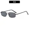 Moda Europea y Americana Nuevas Gafas de Sol Cuadradas de Marco Pequeño Retro Versátiles para Conducir Gafas Anti-UV Modernas para Hombres y Mujeres