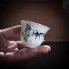 Taza de té pintada a mano Yuurui bajo vidriado Taza de té Kung Fu taza de té para el hogar nombre Taza logotipo impreso taza de té pequeña de cerámica