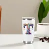 Taza de coche de acero inoxidable de 20 oz, doble vacío, sublimación, taza para hielo, taza térmica portátil para exteriores, logotipo