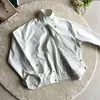 Chaqueta Harrington de doble cara con rayas blancas, estilo intelectual 'old money', adecuada para ir al trabajo, simple y versátil tanto para hombres como para mujeres