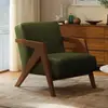 Silla Richard Nórdica de Madera Maciza Sillón Individual para Sala de Estar Silla de Ocio para Balcón Café Estilo Antiguo Silla Carbonizada