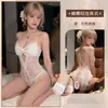 Lencería Sexy Lemon Story, Atuendo Sexy de una Sola Pieza, Uniforme con Abertura en la Entrepierna, Tentación de Encaje, Deseo Puro, Pijama Coqueto, No Necesita Quitarse