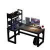 Escritorio de Computadora de Esquina Escritorio de Forma de L Mesa de E-Sports para el Hogar Escritorio Estantería Mesa de Estudio para Dormitorio Escritorio de Oficina Silla Mesa de Juego