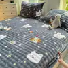 Lençol de cama de fleece espesso com forro de fleece para o inverno, peça única, capa de cama quente de inverno, fleece de leite, protetor de colchão de flanela