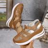 Sandalias Casuales Caladas para Mujer Ropa de Exterior 2025 Verano Nuevo Combinación Total Plataforma Delgada Suela Gruesa Aumento de Altura Zapatos de Mujer