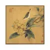 Pintura de Tulipán y Mariposa Estilo Chino Pintura Decorativa para Sala de Estar Pintura Tradicional Estilo Japonés Pintura Colgante Pared de Fondo de Sofá Regalo de Inauguración de Casa Mural