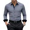 Camisa de Hombre de Manga Larga Elástica sin Planchar para Negocios Transfronterizos Amazon
