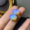 Aretes de Ópalo Natural Plata de Ley S925 Incrustados Piedra Principal Tamaño 10x 14mm Aretes de Ópalo Salida de Fábrica