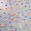 Redanco5D Pegatinas para Uñas Plateadas Estilo Ins con Relieve, Flores Secas y Flores Silvestres Pequeñas, Pegatinas 3D para Uñas He1832